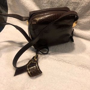 Genuine Leather brown shoulder purse